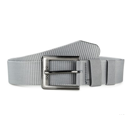 Kastner Men Formal Silver Nylon Belt