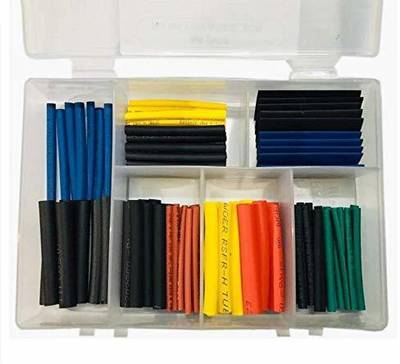 RPI SHOP 80 Pcs Polyolefin Heat Shrink Tube, Insulated Wire Cable Sleeving Wrap, Multicolour, 7 Different Cut Size with Box Heat Shrink Cable Sleeve