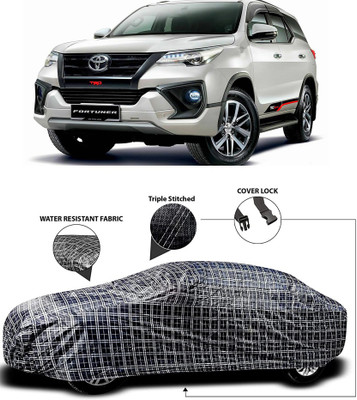 APNEK Car Cover For Toyota New Fortuner (With Mirror Pockets)(White, Black)