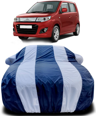APNEK Car Cover For Maruti Suzuki WagonR Stingray (With Mirror Pockets)(Blue, White)