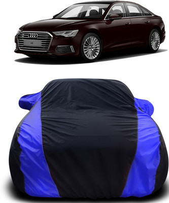NUMBOR ONE Car Cover For Audi A6 (With Mirror Pockets)(Black, Blue)
