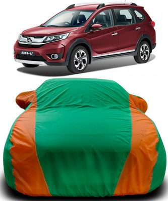 Gavya Car Cover For Honda BR-V (With Mirror Pockets)(Green, Orange)