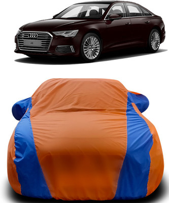 Gavya Car Cover For Audi A6 (With Mirror Pockets)(Orange, Blue)