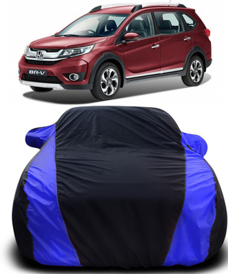 Gavya Car Cover For Honda BR-V (With Mirror Pockets)(Black, Blue)