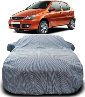 APNEK Car Cover For Tata Indica (With Mirror Pockets)(Black, White)