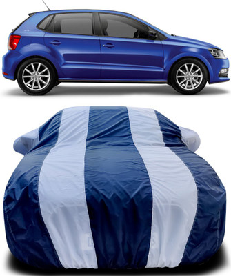 NUMBOR ONE Car Cover For Volkswagen Polo GT (With Mirror Pockets)(Blue, White)