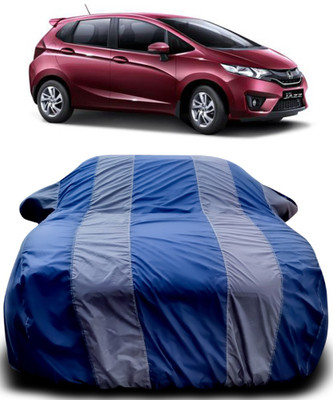 APNEK Car Cover For Honda Jazz (With Mirror Pockets)(Blue, Grey)