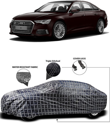 NUMBOR ONE Car Cover For Audi A6 (With Mirror Pockets)(White, Black)