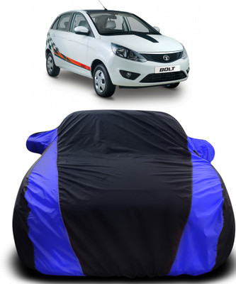 MoTRoX Car Cover For Tata Bolt (With Mirror Pockets)(Black, Blue)