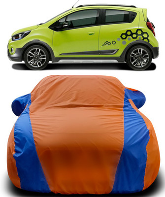 MoTRoX Car Cover For Chevrolet Beat (With Mirror Pockets)(Orange, Blue)