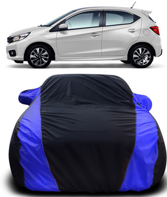 APNEK Car Cover For Honda Brio (With Mirror Pockets)(Black, Blue)