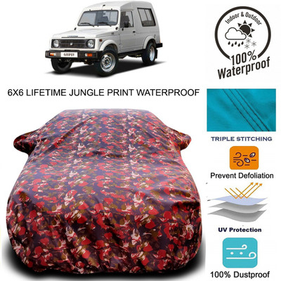 MoTRoX Car Cover For Maruti Suzuki Gypsy(Red, Green)