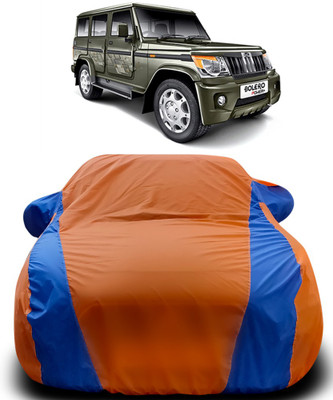 APNEK Car Cover For Mahindra Bolero Facelift (With Mirror Pockets)(Orange, Blue)
