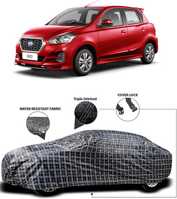 APNEK Car Cover For Nissan Go (With Mirror Pockets)(White, Black)