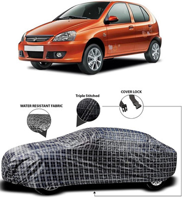 APNEK Car Cover For Tata Indica (With Mirror Pockets)(White, Black)