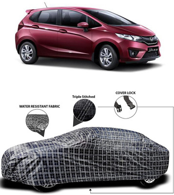 APNEK Car Cover For Honda Jazz (With Mirror Pockets)(White, Black)