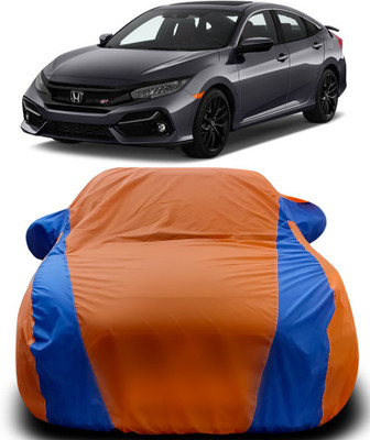 APNEK Car Cover For Honda Civic (With Mirror Pockets)(Orange, Blue)