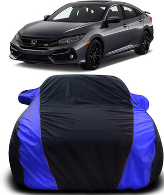 APNEK Car Cover For Honda Civic (With Mirror Pockets)(Black, Blue)