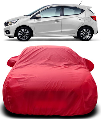 APNEK Car Cover For Honda Brio (With Mirror Pockets)(Red)