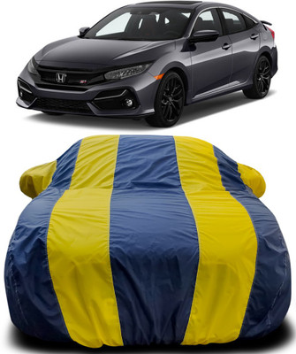 APNEK Car Cover For Honda Civic (With Mirror Pockets)(Blue, Yellow)