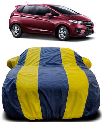 APNEK Car Cover For Honda Jazz (With Mirror Pockets)(Blue, Yellow)
