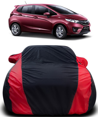 APNEK Car Cover For Honda Jazz (With Mirror Pockets)(Black, Red)