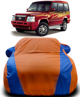 NUMBOR ONE Car Cover For Tata Sumo Gold (With Mirror Pockets)(Orange, Blue)