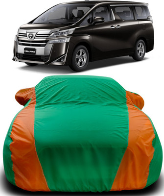 APNEK Car Cover For Toyota Vellfire (With Mirror Pockets)(Green, Orange)