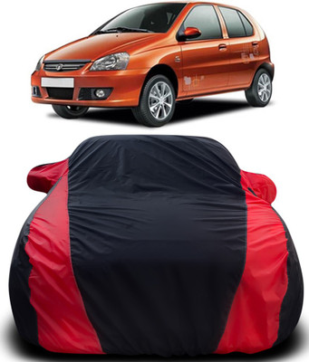 MoTRoX Car Cover For Tata Indica (With Mirror Pockets)(Black, Red)