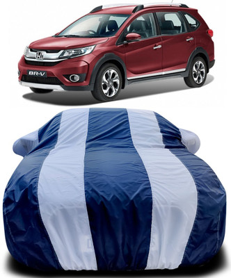 Gavya Car Cover For Honda BR-V (With Mirror Pockets)(Blue, White)