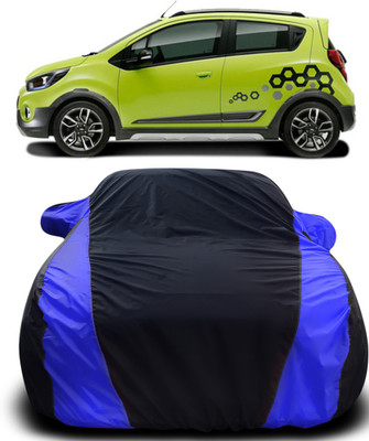 APNEK Car Cover For Chevrolet Beat (With Mirror Pockets)(Black, Blue)