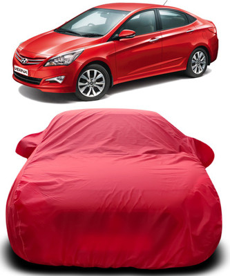 MoTRoX Car Cover For Hyundai Fluidic Verna 4S (With Mirror Pockets)(Red)