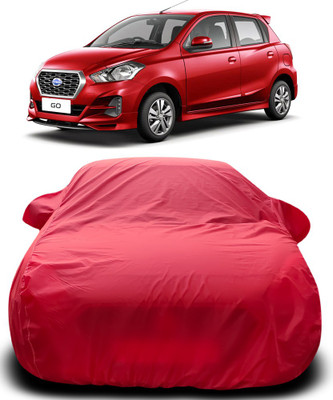 APNEK Car Cover For Nissan Go (With Mirror Pockets)(Red)