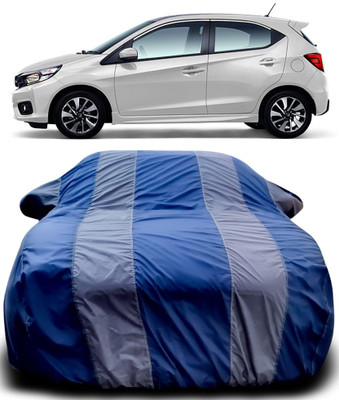 APNEK Car Cover For Honda Brio (With Mirror Pockets)(Blue, Grey)