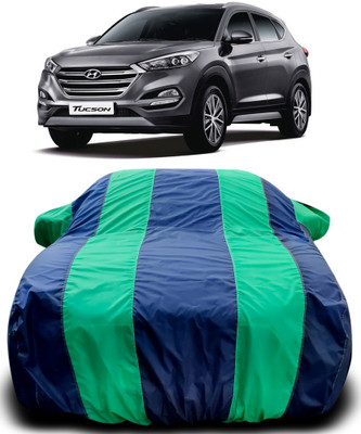 NUMBOR ONE Car Cover For Hyundai Tucson (With Mirror Pockets)(Blue, Green)