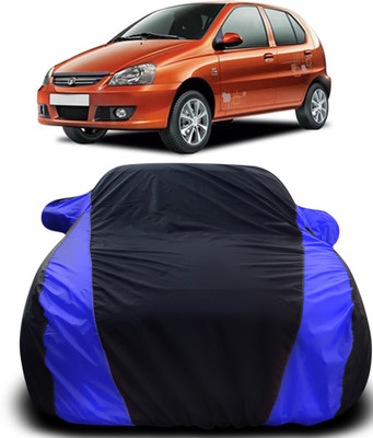 APNEK Car Cover For Tata Indica (With Mirror Pockets)(Black, Blue)