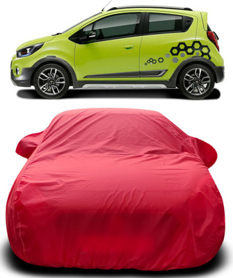 APNEK Car Cover For Chevrolet Beat (With Mirror Pockets)(Red)