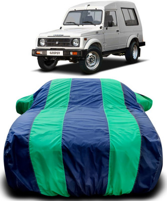 MoTRoX Car Cover For Maruti Suzuki Gypsy (With Mirror Pockets)(Blue, Green)