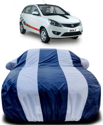 APNEK Car Cover For Tata Bolt (With Mirror Pockets)(Blue, White)