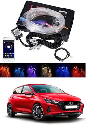 AYW RGB App LED Car Atmosphere Interior Light With Optic Fibre Cable, EL Neon Strip Lamp With Bluetooth App Control Car Fancy Lights Universal For I20 New All Models Car Fancy Lights(Multicolor)