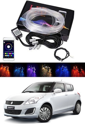 AYW RGB App LED Car Atmosphere Interior Light With Optic Fibre Cable, EL Neon Strip Lamp With Bluetooth App Control Car Fancy Lights Universal For Swift Old All Models Car Fancy Lights(Multicolor) AYW RGB App LED Car Atmosphere Interior Light With Optic Fibre Cable, EL Neon Strip Lamp With Bluetooth App Control Car Fancy Lights Universal For Swift Old All Models Car Fancy Lights(Multicolor)