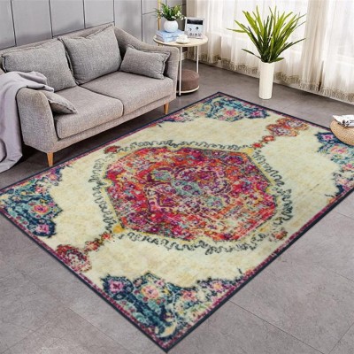 STATUS Multicolor Polyester Carpet(6 ft,  X 4 ft, Rectangle)
