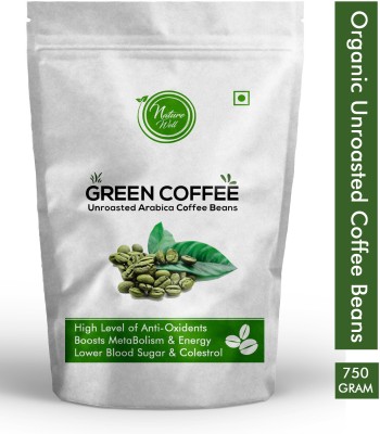 Naturewell Green Coffee Bean Unroasted Arabica Organic Pure and Natural For weight loss Improve Energy Focus and Mood Coffee Beans(750 g)