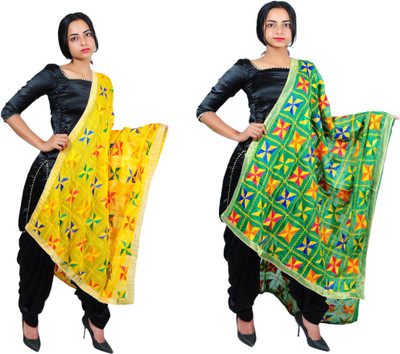 Feathers Chiffon Embroidered Women Dupatta