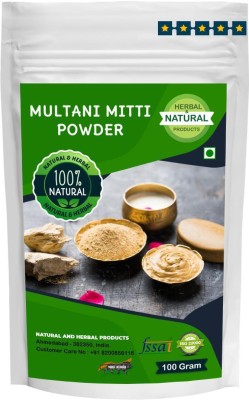 NATURAL AND HERBAL PRODUCTS Multani Mitti Powder(Bentonite Clay) For Skin Care(Face Mask) and Hair Growth - 100 Gram(100 g)