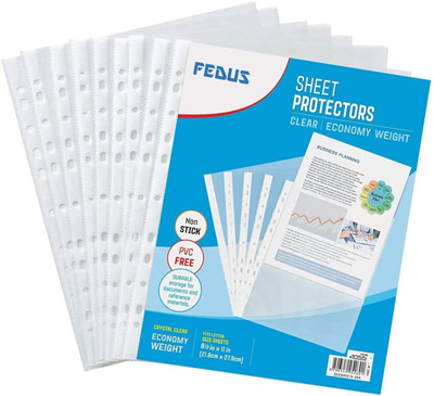 Fedus Plastic File Folder(Set Of 10, Transperent)