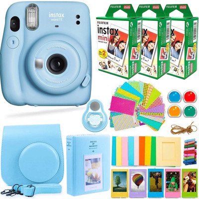 FUJIFILM Instax Mini 11 mini instax11 Camera with 10x6 instant film & Bundled accessories Instant Camera(Blue)