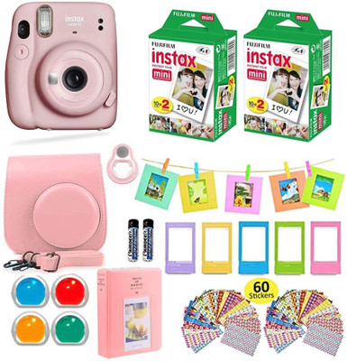 FUJIFILM Instax Mini 11 mini instax11 Pink with 10x6 instant film & Bundled accessories Instant Camera(Pink)