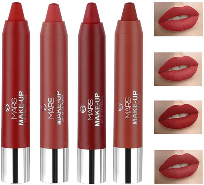 MARS Ultra Matte Lipstick Pack of 4(Maroon Mix, 14.4 g)