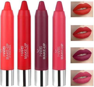 MARS Ultra Matte Lipstick Pack of 4(Glam up, 14.4 g)